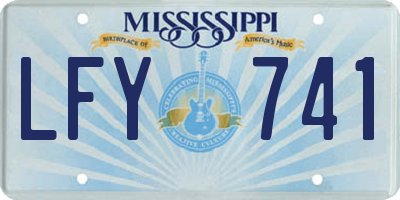 MS license plate LFY741