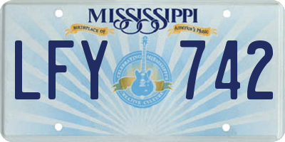 MS license plate LFY742