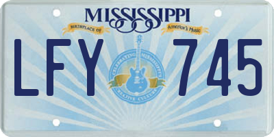 MS license plate LFY745