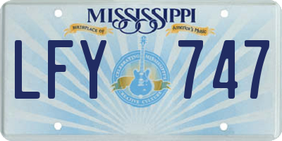 MS license plate LFY747