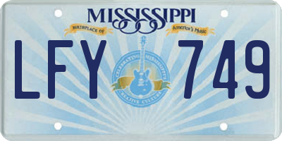 MS license plate LFY749