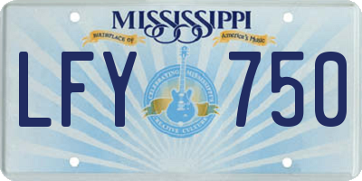 MS license plate LFY750
