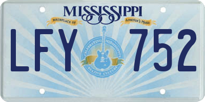 MS license plate LFY752