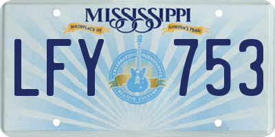 MS license plate LFY753