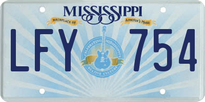 MS license plate LFY754