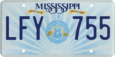 MS license plate LFY755