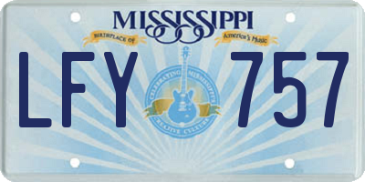 MS license plate LFY757