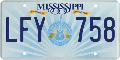 MS license plate LFY758