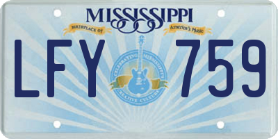 MS license plate LFY759
