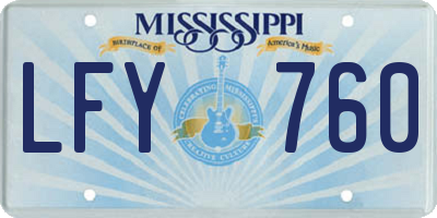 MS license plate LFY760