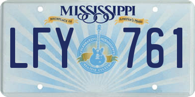 MS license plate LFY761