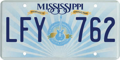 MS license plate LFY762