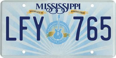 MS license plate LFY765