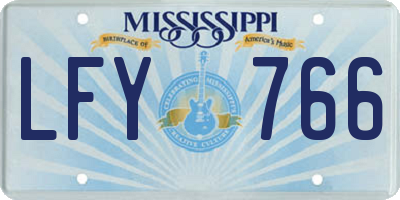 MS license plate LFY766