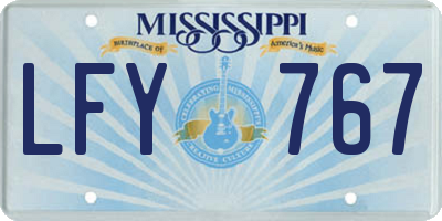 MS license plate LFY767