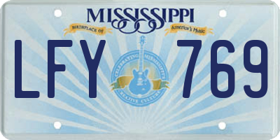MS license plate LFY769