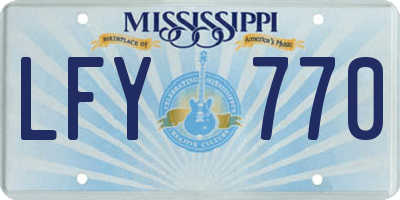 MS license plate LFY770