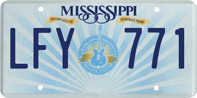 MS license plate LFY771