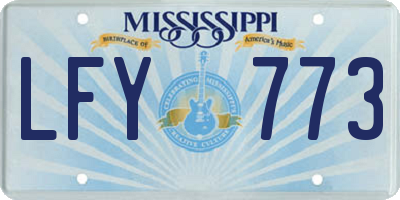 MS license plate LFY773