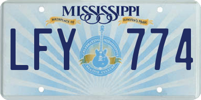 MS license plate LFY774