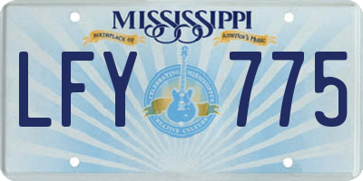 MS license plate LFY775