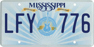 MS license plate LFY776
