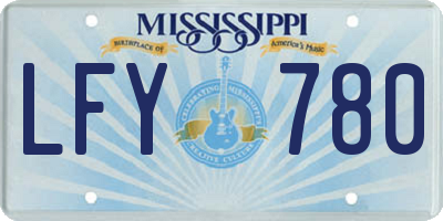 MS license plate LFY780