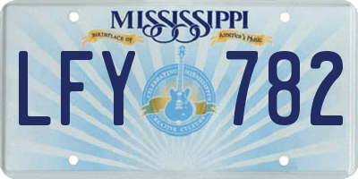 MS license plate LFY782