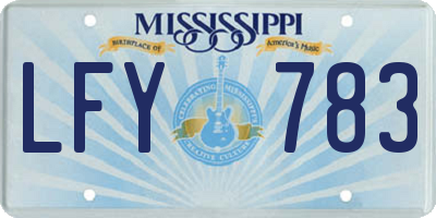 MS license plate LFY783