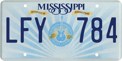 MS license plate LFY784