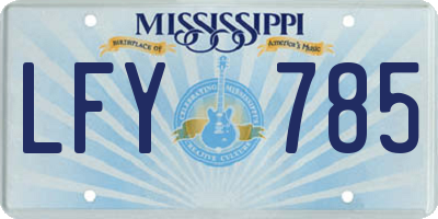 MS license plate LFY785
