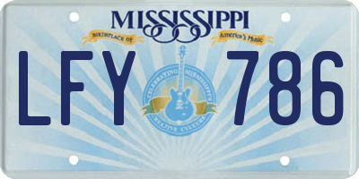 MS license plate LFY786