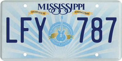 MS license plate LFY787