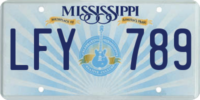 MS license plate LFY789