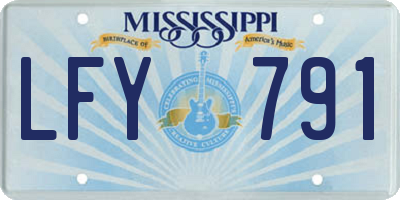 MS license plate LFY791