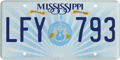 MS license plate LFY793