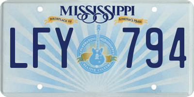 MS license plate LFY794