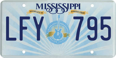 MS license plate LFY795