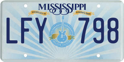 MS license plate LFY798