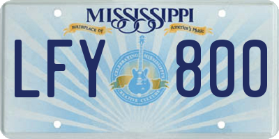 MS license plate LFY800
