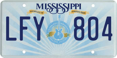 MS license plate LFY804