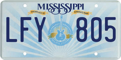 MS license plate LFY805