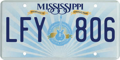 MS license plate LFY806