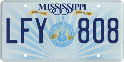 MS license plate LFY808