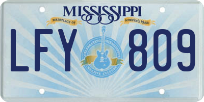MS license plate LFY809