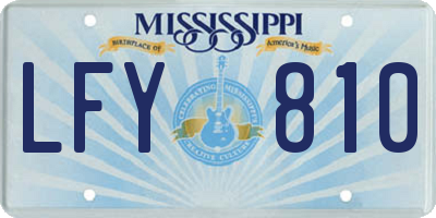 MS license plate LFY810
