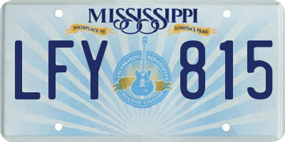 MS license plate LFY815