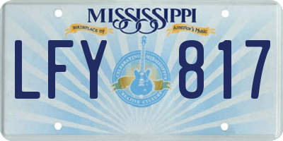 MS license plate LFY817