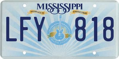 MS license plate LFY818