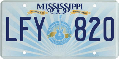MS license plate LFY820